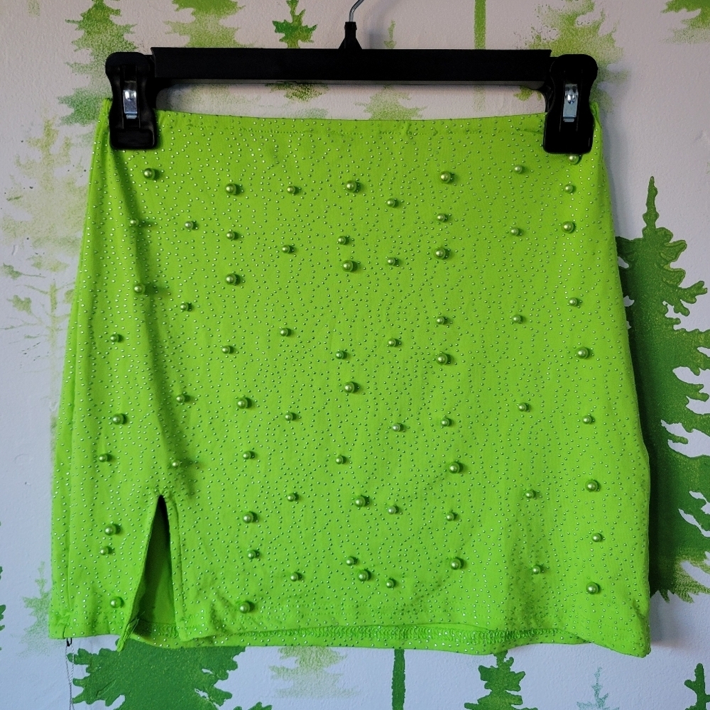 Small Charming Bunny Lime Green Skirt.